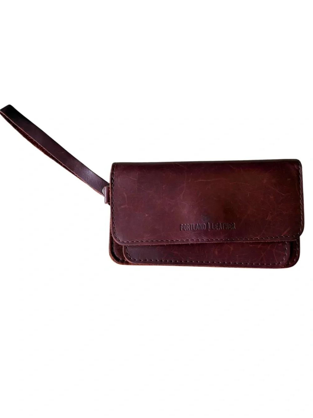 Portland Leather Company Lily Cognac Leather Wristlet / Wallet
